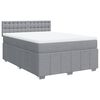 vidaXL Boxspringbett mit Matratze Hellgrau 160x200 cm Stoff