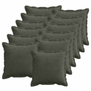 vidaXL Kissenbezug 12 stk. HOUTEN Anthrazit 40 x 40 cm Cord