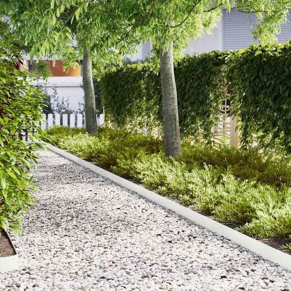 vidaXL Raseneinfassung 20 pcs Wei&szlig; 100 x 0,05 x 20 cm