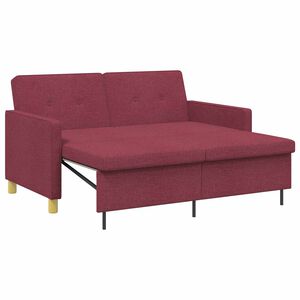 vidaXL Schlafsofa Ausziehbar Weinrot Stoff