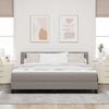 vidaXL Boxspringbett mit Matratze mit LED Taupe 180 x 200 cm Stoff