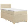 vidaXL Boxspringbett mit Matratze Creme 100 x 200 cm Stoff