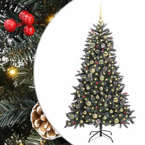 vidaXL K&uuml;nstlicher Weihnachtsbaum Gr&uuml;n 150 cm PVC, Plastik und Stahl