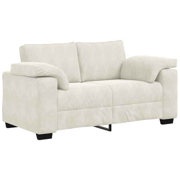 vidaXL 2-teiliges Sofa-Set mit Kissen, cremefarbener Samt