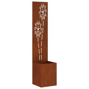 vidaXL Garten Sichtschutz-Leinwand Floral Rostig 32 x 32 x 150 cm