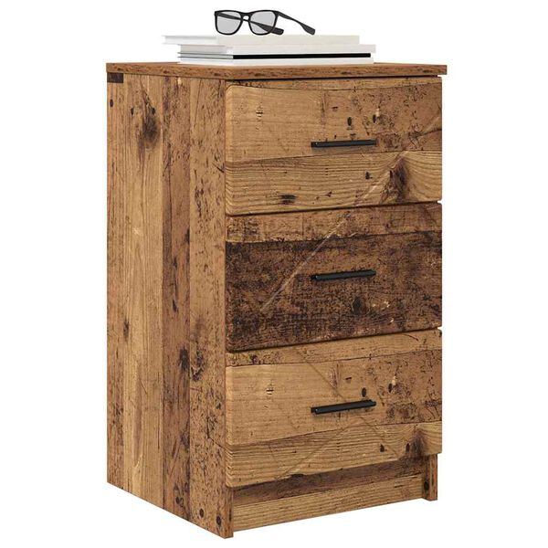 vidaXL Nachttisch mit Schubladen Altholz 38 x 38 x 66 cm Holzwerkstoff