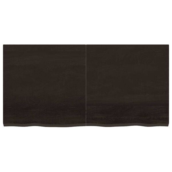 vidaXL Wandregal Dunkelbraun 120x60x(2-4)cm Massivholz Eiche Behandelt