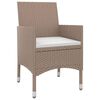 vidaXL 7-tlg. Garten-Essgruppe mit Auflagen Poly Rattan und Glas