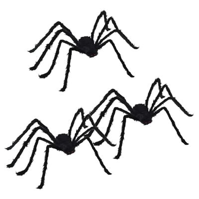 Halloween-Spinnendeko, 3 Stk., Schwarz, 150 cm