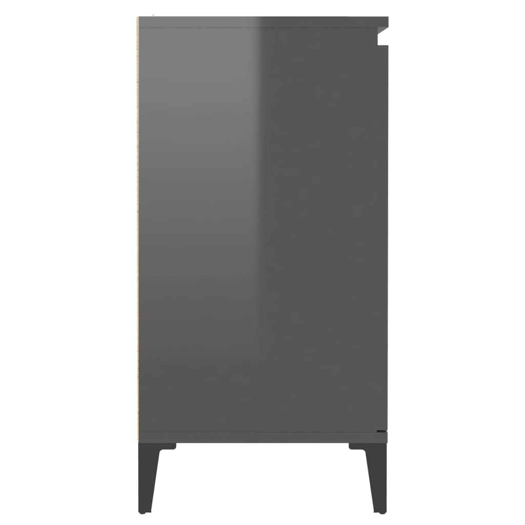 vidaXL Sideboard Hochglanz-Grau 60x35x70 cm Holzwerkstoff