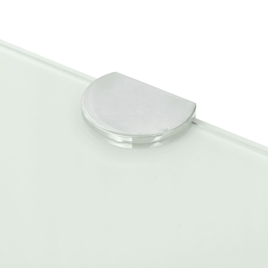 vidaXL Eckregal mit verchromten Halterungen Glas Weiß 25 x 25 cm