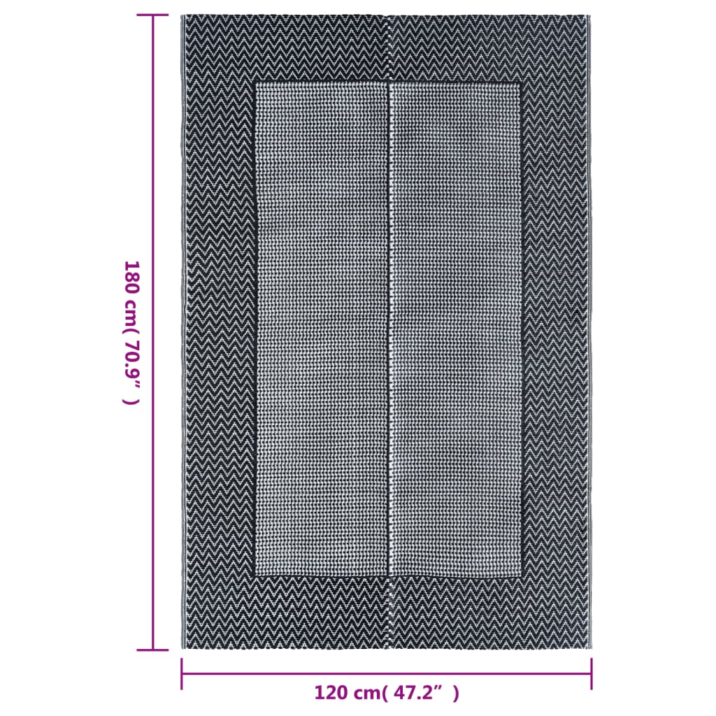 vidaXL Outdoor-Teppich Grau 120x180 cm PP