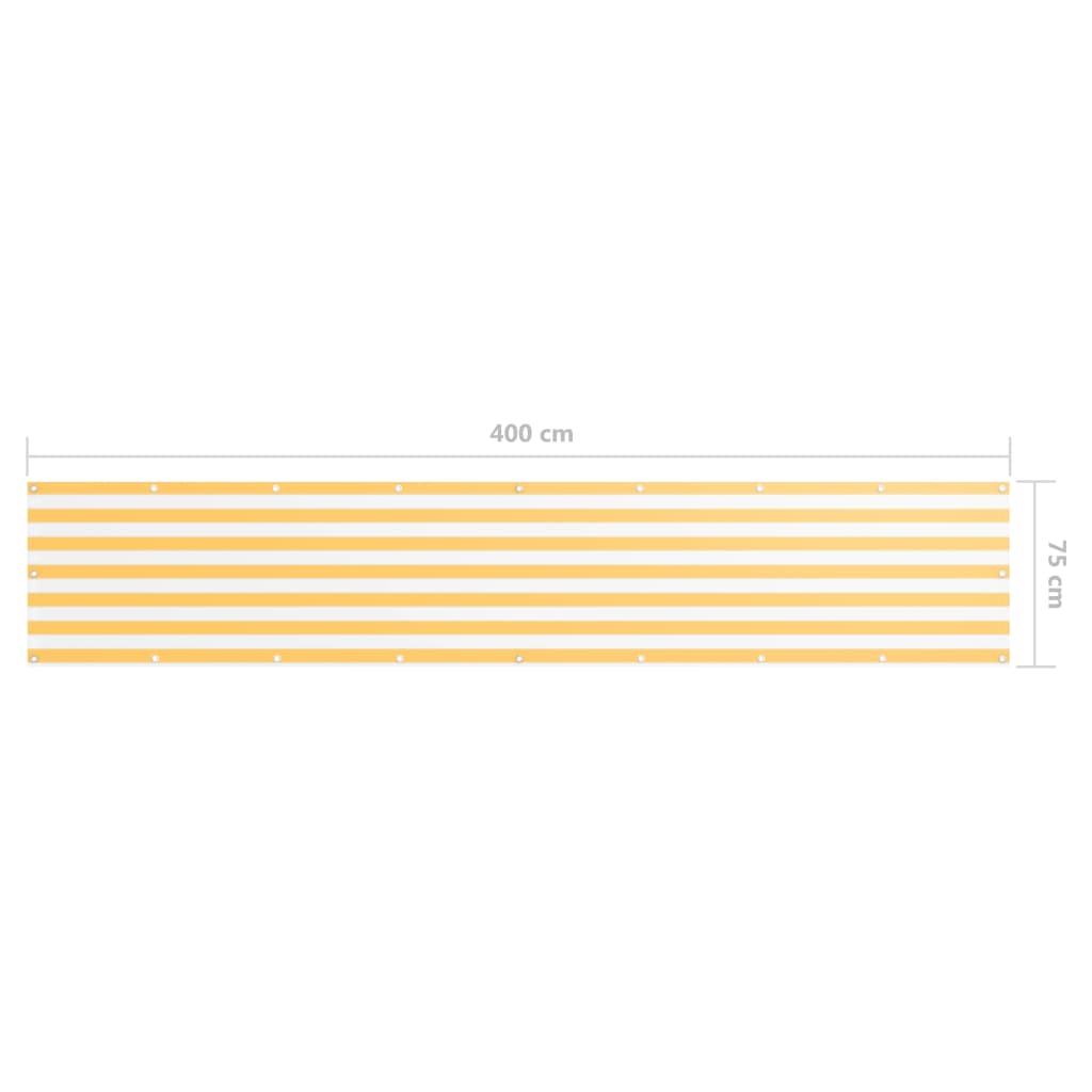 vidaXL Balkon-Sichtschutz Weiß und Gelb 75x400 cm Oxford-Gewebe
