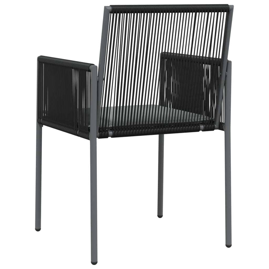 vidaXL Gartenstühle mit Kissen 2 Stk. Schwarz 54x60,5x83,5 cm