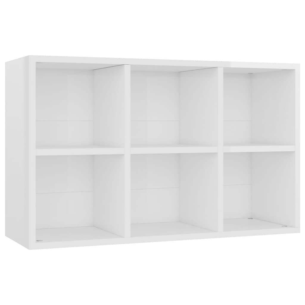 vidaXL Bücherregal/Sideboard Hochglanz-Weiß 66x30x98 cm Holzwerkstoff