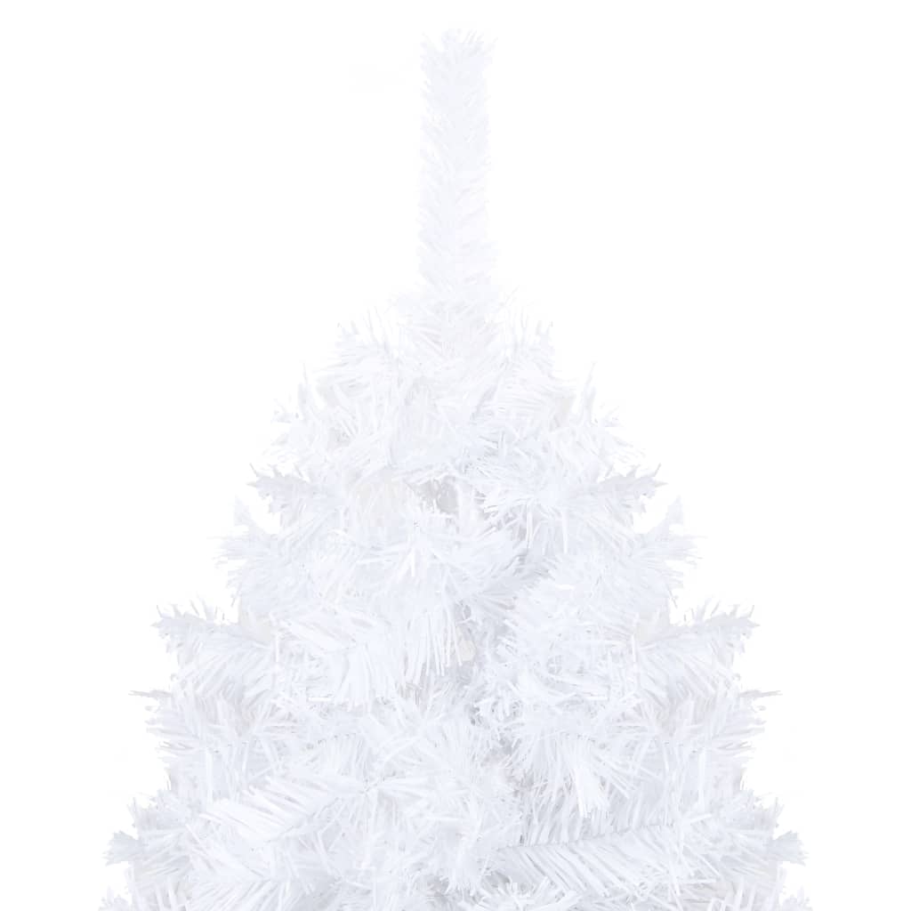 vidaXL Künstlicher Weihnachtsbaum mit Beleuchtung & Kugeln Weiß 210 cm
