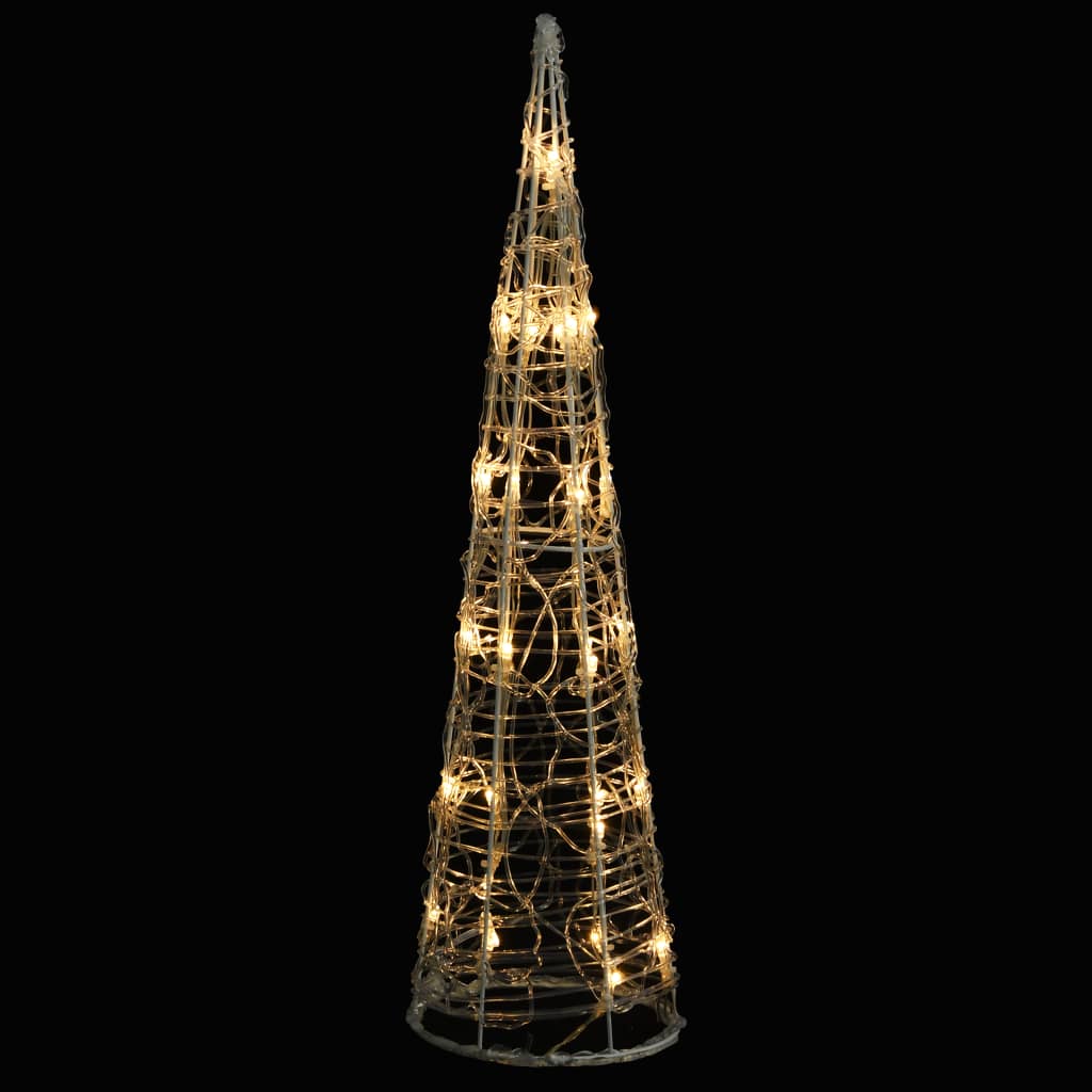 Warmweiß vidaXL Weihnachtsdeko 60 Acryl Pyramide cm LED-Kegel