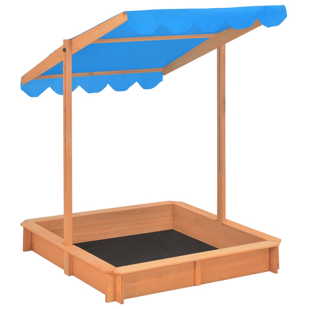 vidaXL Sandkasten mit Verstellbarem Dach Tannenholz Blau UV50