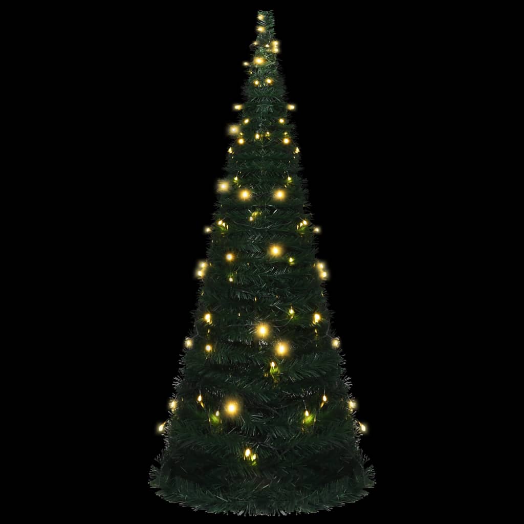 vidaXL Künstlicher Pop-Up-Weihnachtsbaum mit Beleuchtung Grün 210 cm