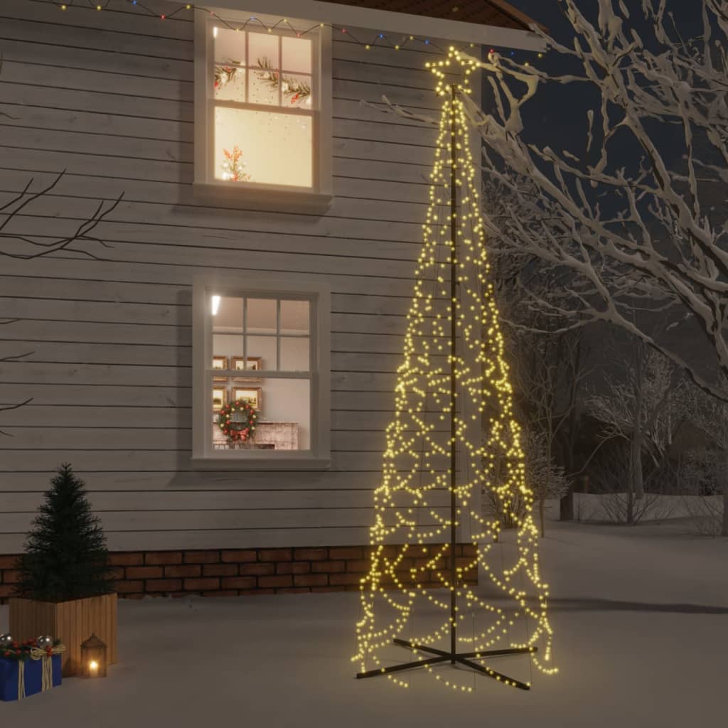 vidaXL LED-Weihnachtsbaum Kegelform Warmweiß 500 LEDs 100x300 cm