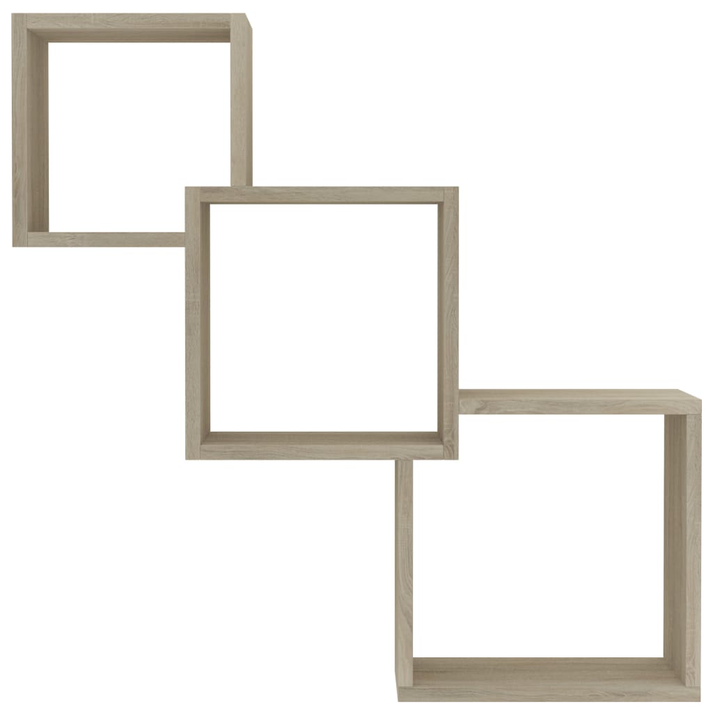 vidaXL Cube Wandregale Sonoma-Eiche 68x15x68 cm Holzwerkstoff