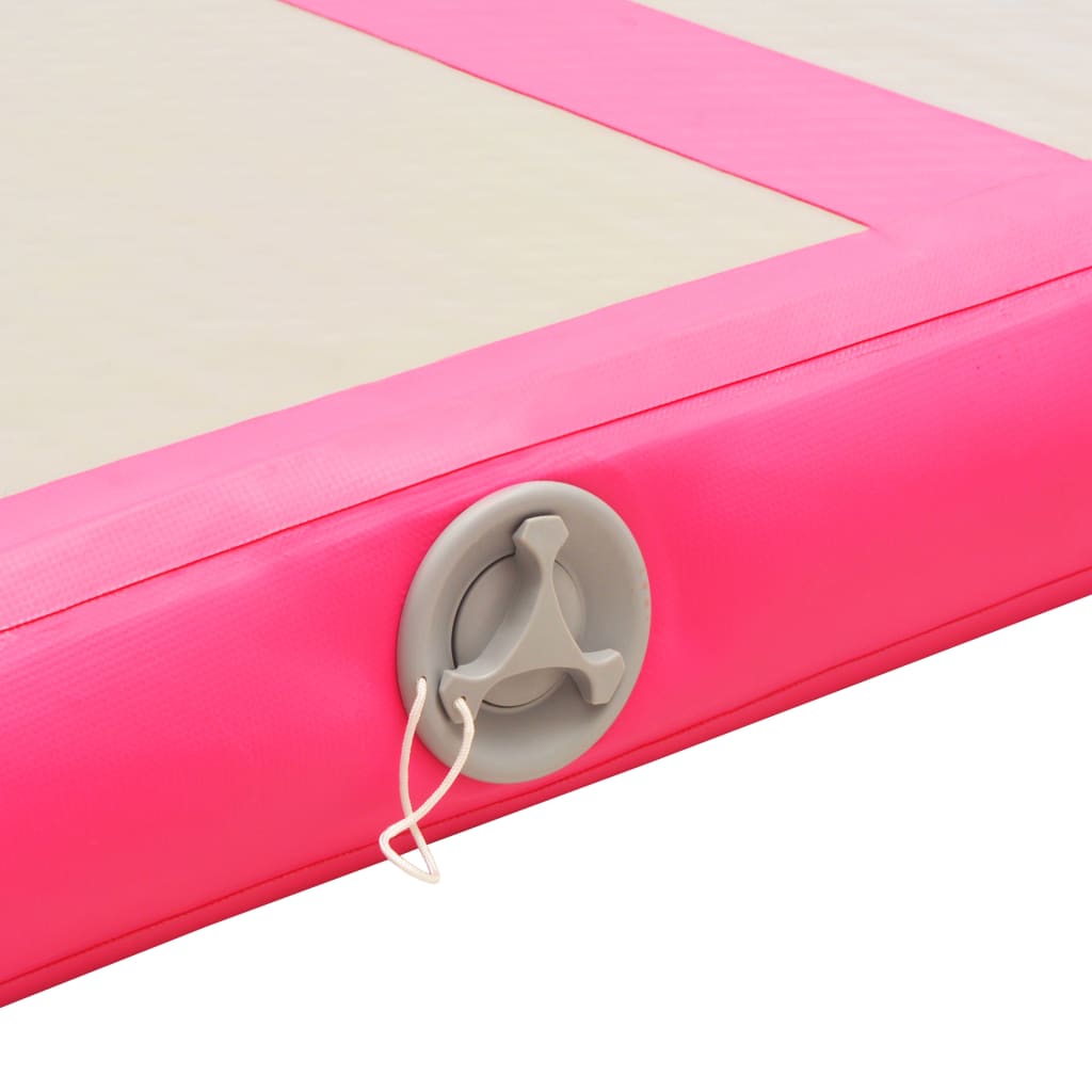 vidaXL Aufblasbare Gymnastikmatte mit Pumpe 800×100×10 cm PVC Rosa
