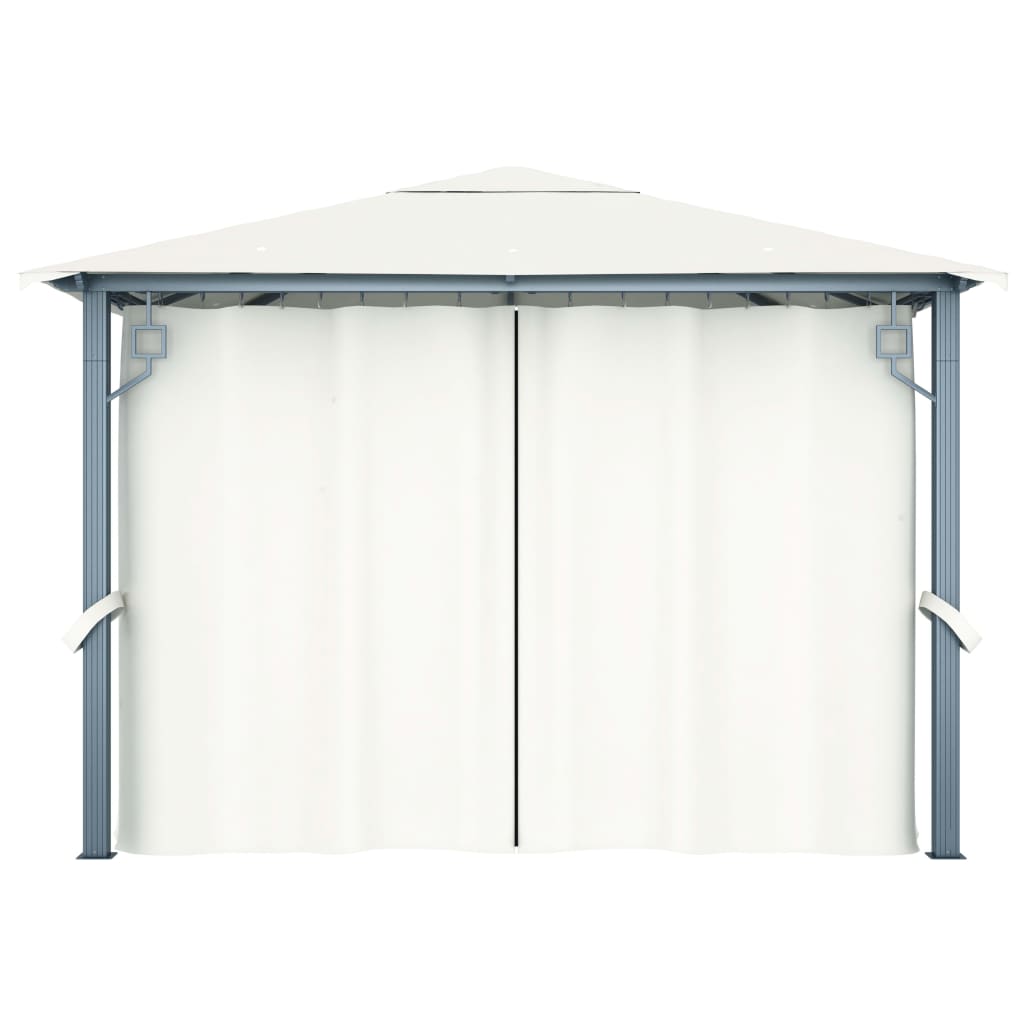 vidaXL Pavillon mit Vorhängen 300 x 300 cm Creme Aluminium
