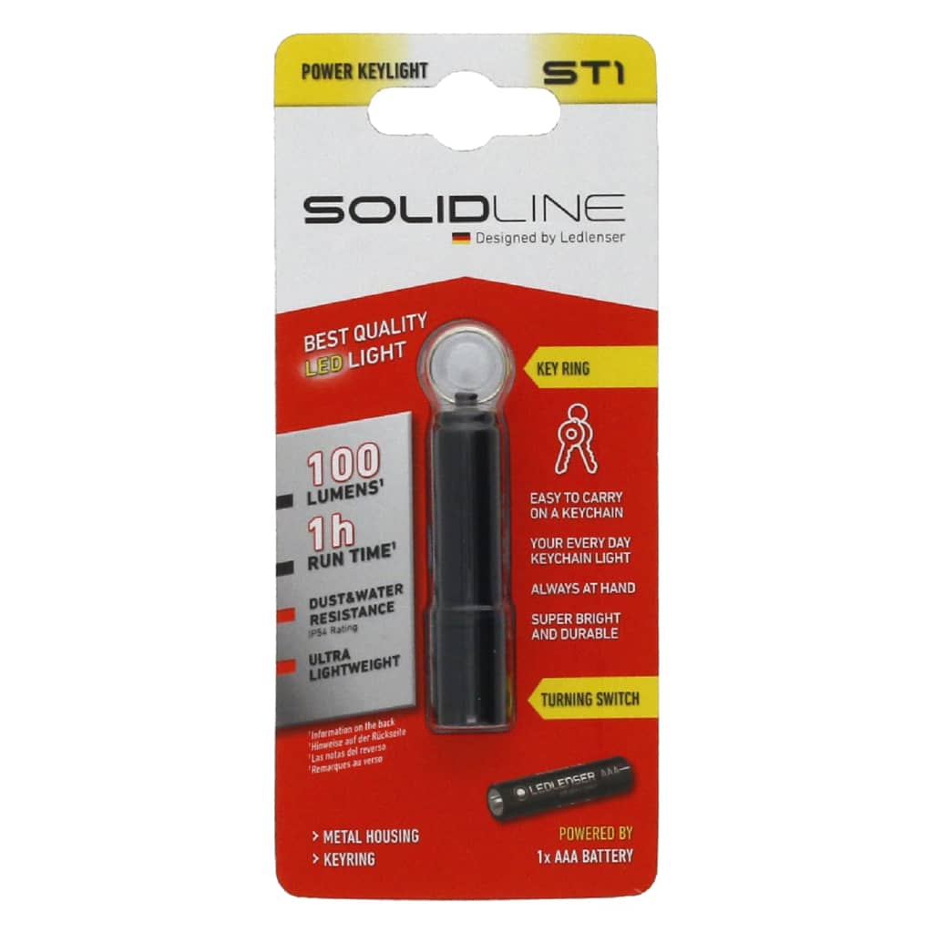 SOLIDLINE Mini-Taschenlampe mit Schlüsselring ST1 100 lm