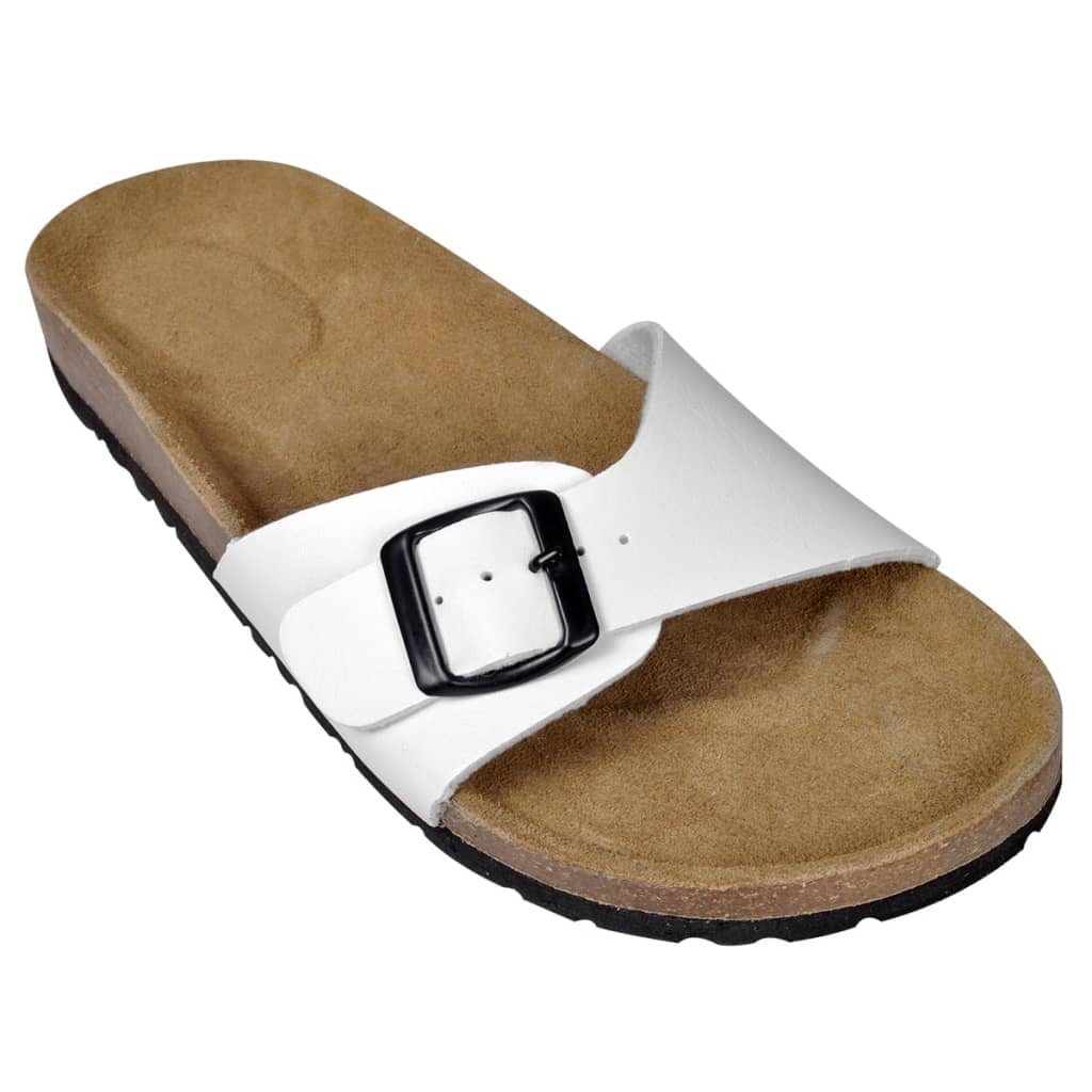 vidaXL Damen Biokork-Sandale mit 1 Schnalle Weiß Größe 36
