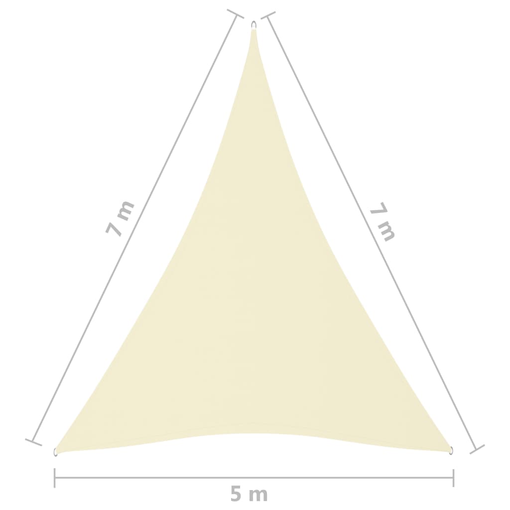 vidaXL Sonnensegel Oxford-Gewebe Dreieckig 5x7x7 m Creme