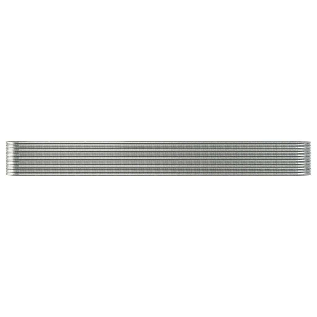 vidaXL Hochbeet Pulverbeschichteter Stahl 620x80x68 cm Silbern