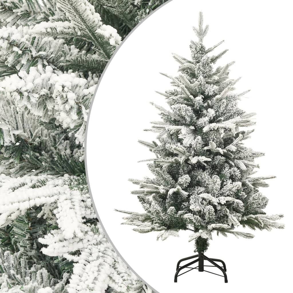 vidaXL Künstlicher Weihnachtsbaum Schnee LEDs & Kugeln 120 cm PVC & PE