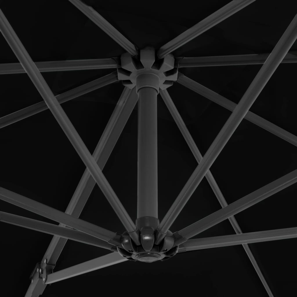 vidaXL Ampelschirm mit Aluminium-Mast Schwarz 250x250 cm