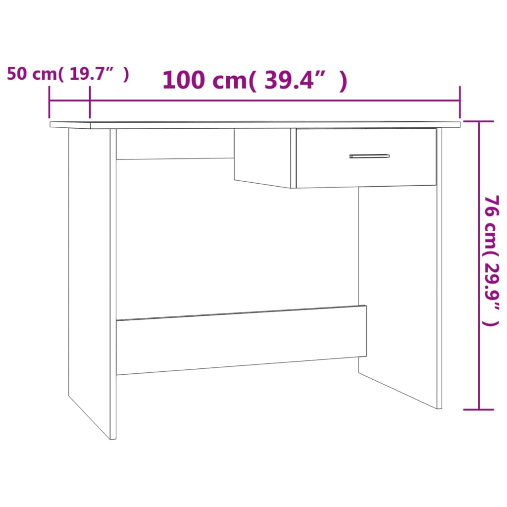 vidaXL Schreibtisch Betongrau 100×50×76 cm Holzwerkstoff