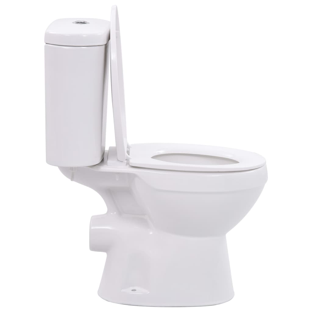 Stand-Kombi-WC mit Bidetfunktion Spülkasten Keramik mit Deckel SMART weiß 