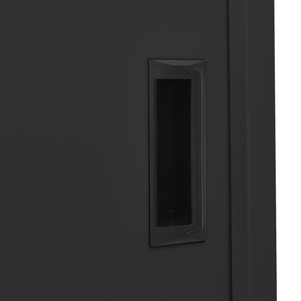 vidaXL Büroschrank mit Schiebetür Anthrazit 90x40x180 cm Stahl