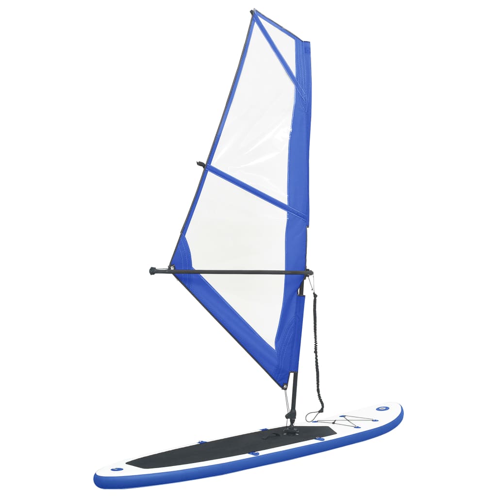 vidaXL Aufblasbares SUP-Board mit Segel Set Blau und Weiß
