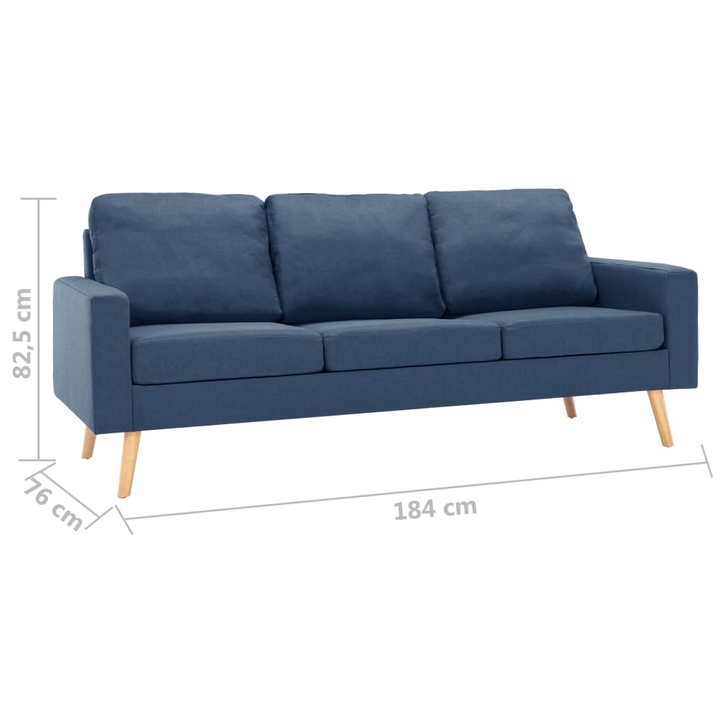 vidaXL 3-Sitzer-Sofa Blau Stoff