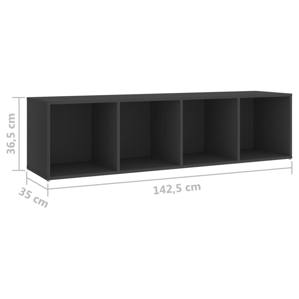 vidaXL TV-Schränke 3 Stk. Grau 142,5x35x36,5cm Holzwerkstoff