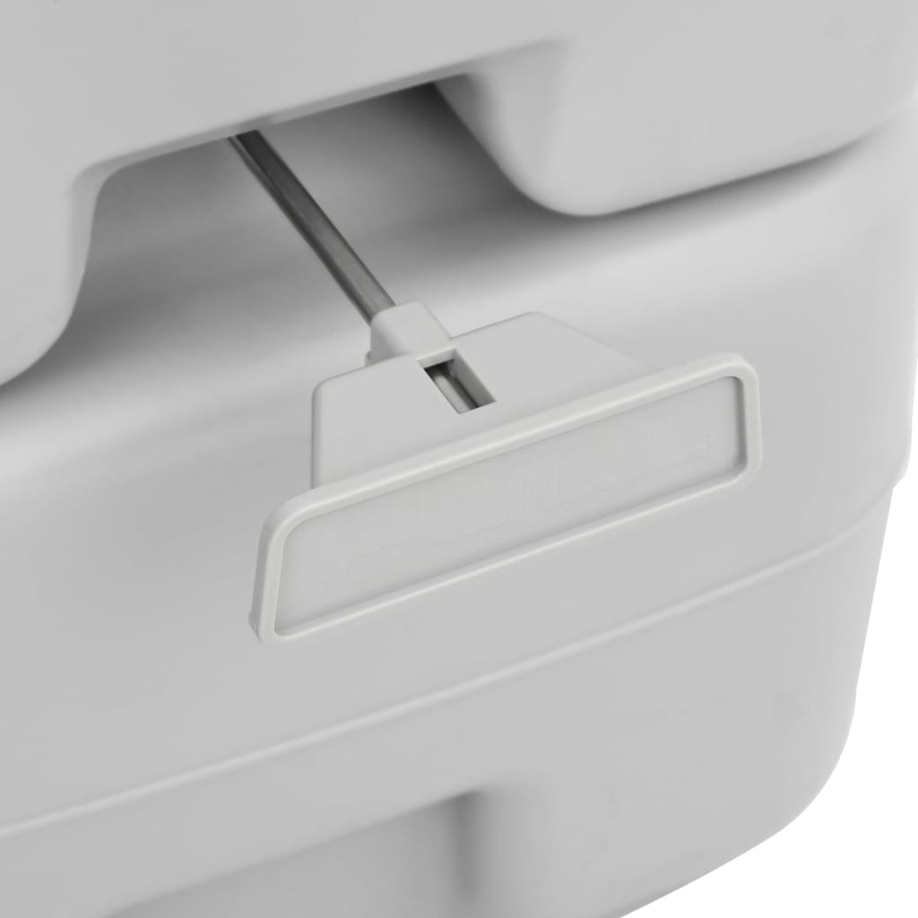vidaXL Camping-Toilette Tragbar Grau und Weiß 20+10 L HDPE