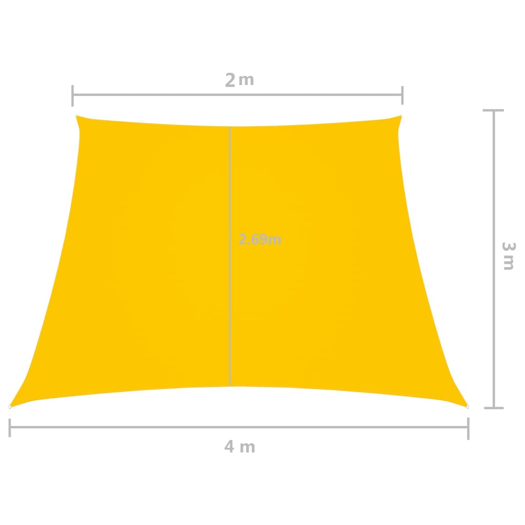 vidaXL Sonnensegel Oxford-Gewebe Trapezförmig 2/4x3 m Gelb