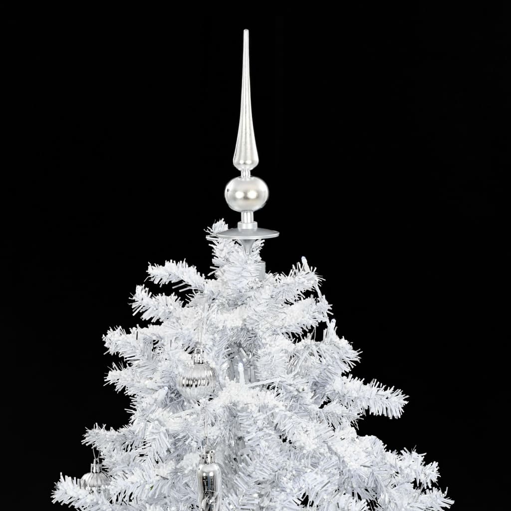 vidaXL Schneiender Weihnachtsbaum mit Schirmfuß Weiß 140 cm