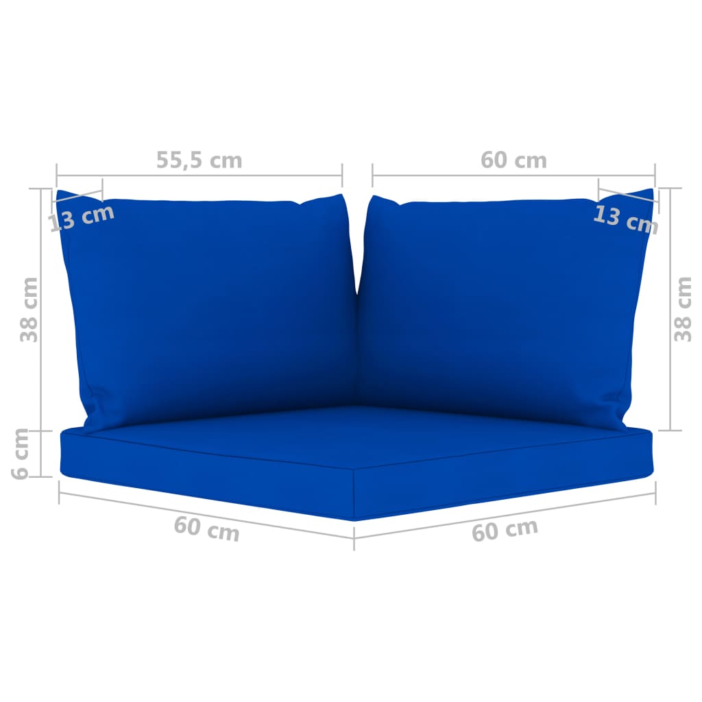 vidaXL 3-Sitzer-Gartensofa mit Blauen Kissen