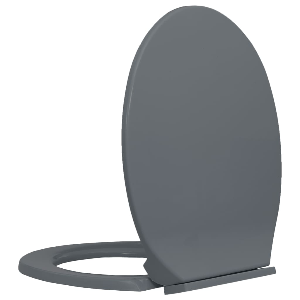 vidaXL Toilettensitz mit Absenkautomatik Grau Oval