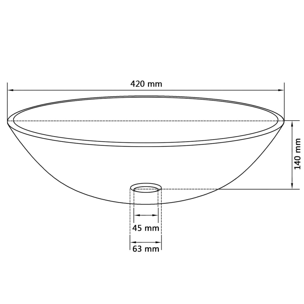 vidaXL Waschbecken Hartglas 42 cm braun