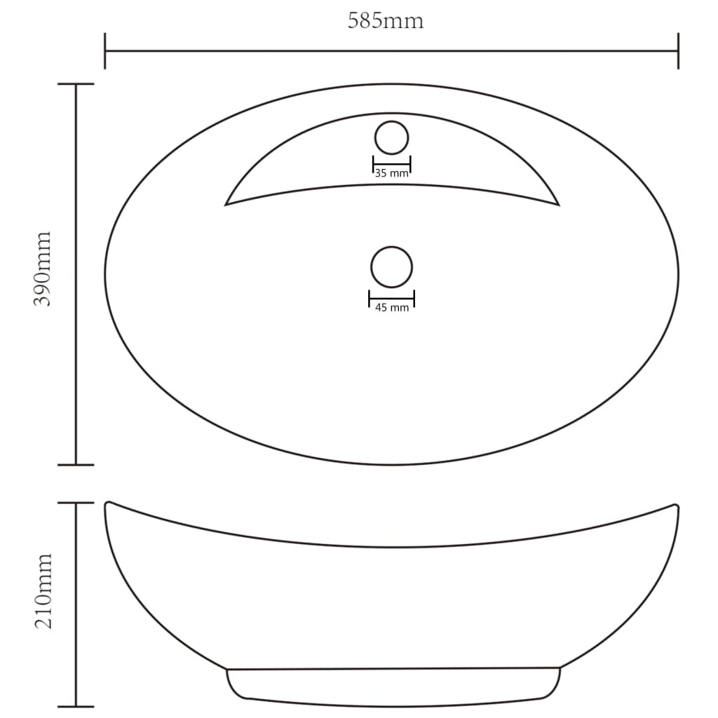 vidaXL Luxus-Waschbecken Überlauf Oval Matt-Rosa 58,5x39 cm Keramik