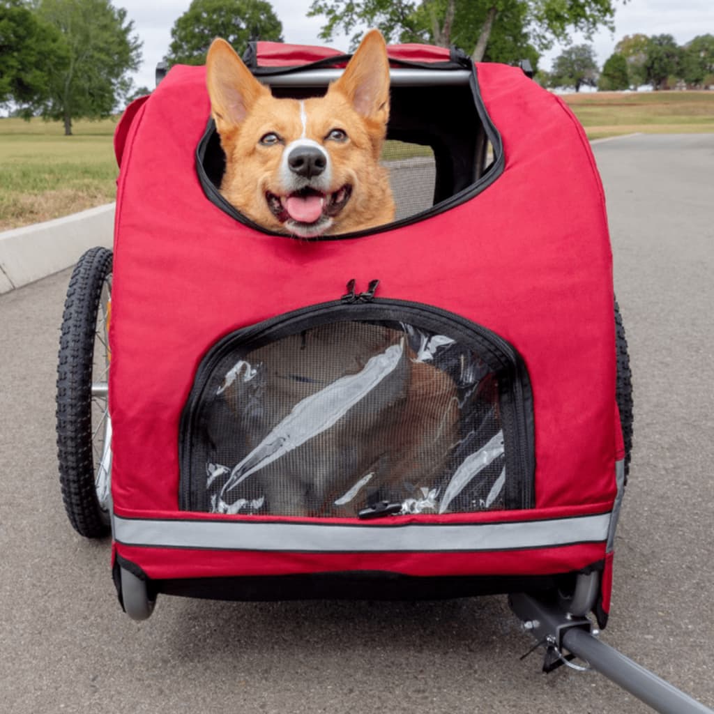 PetSafe Fahrradanhänger für Hunde Happy Ride M Rot