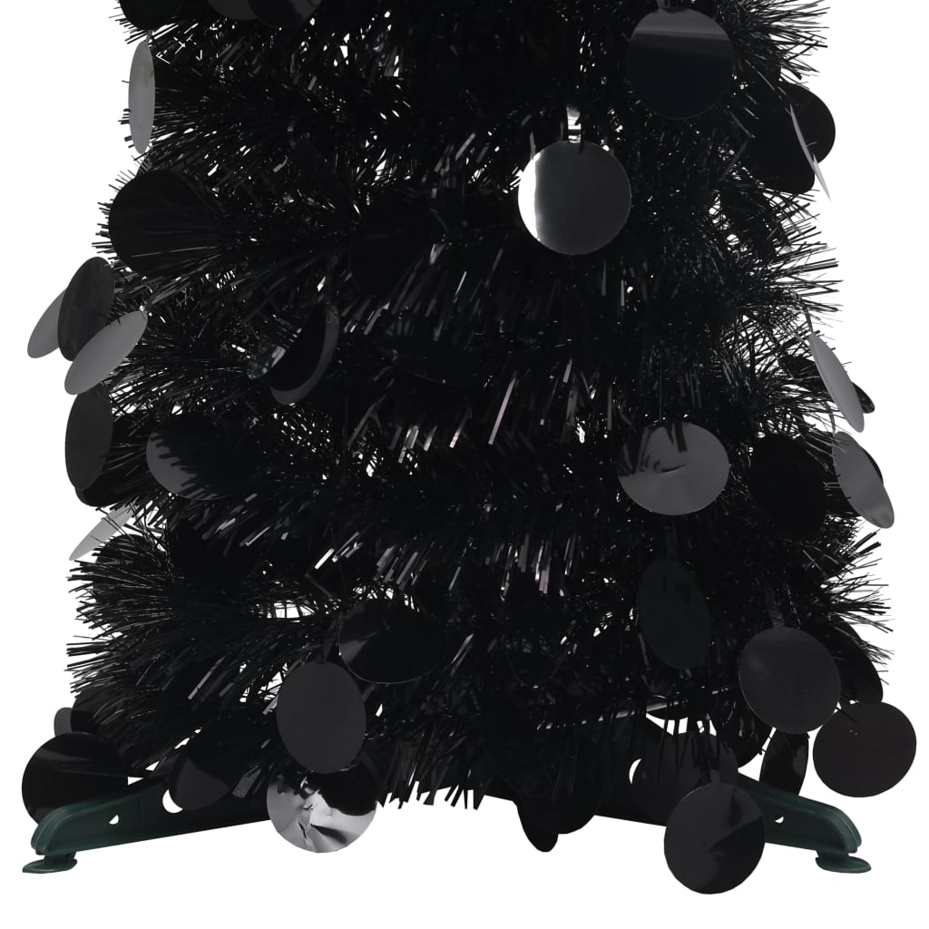 vidaXL Künstlicher Pop-Up-Weihnachtsbaum Schwarz 180 cm PET
