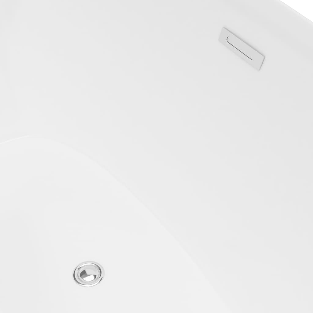 vidaXL Freistehende Badewanne mit Wasserhahn Weiß Acryl 183 L