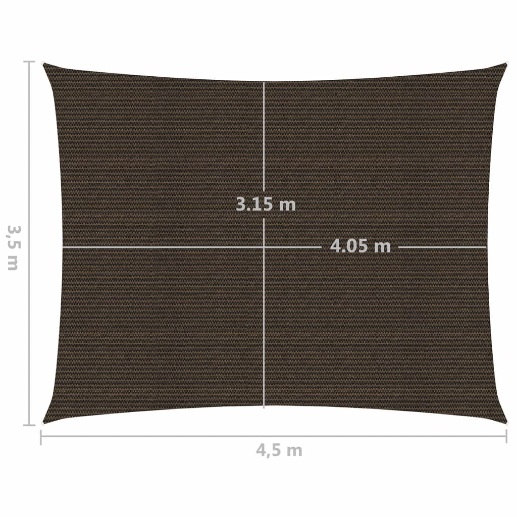 vidaXL Sonnensegel 160 g/m² Braun 3,5x4,5 m HDPE